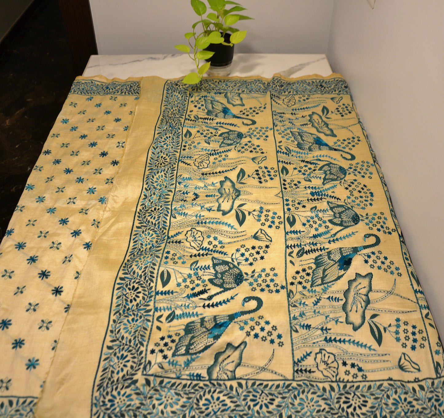 Chandni silk with kantha work