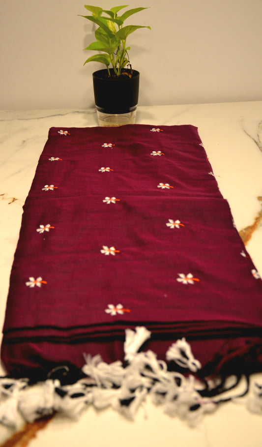 Shiuli phool cotton saree