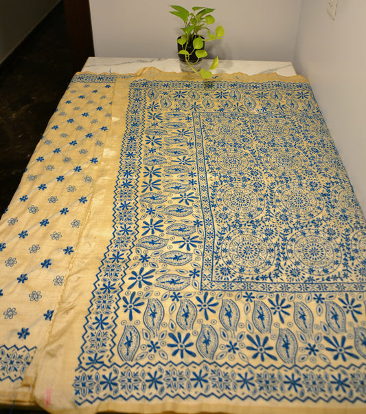 Chandni silk with kantha work