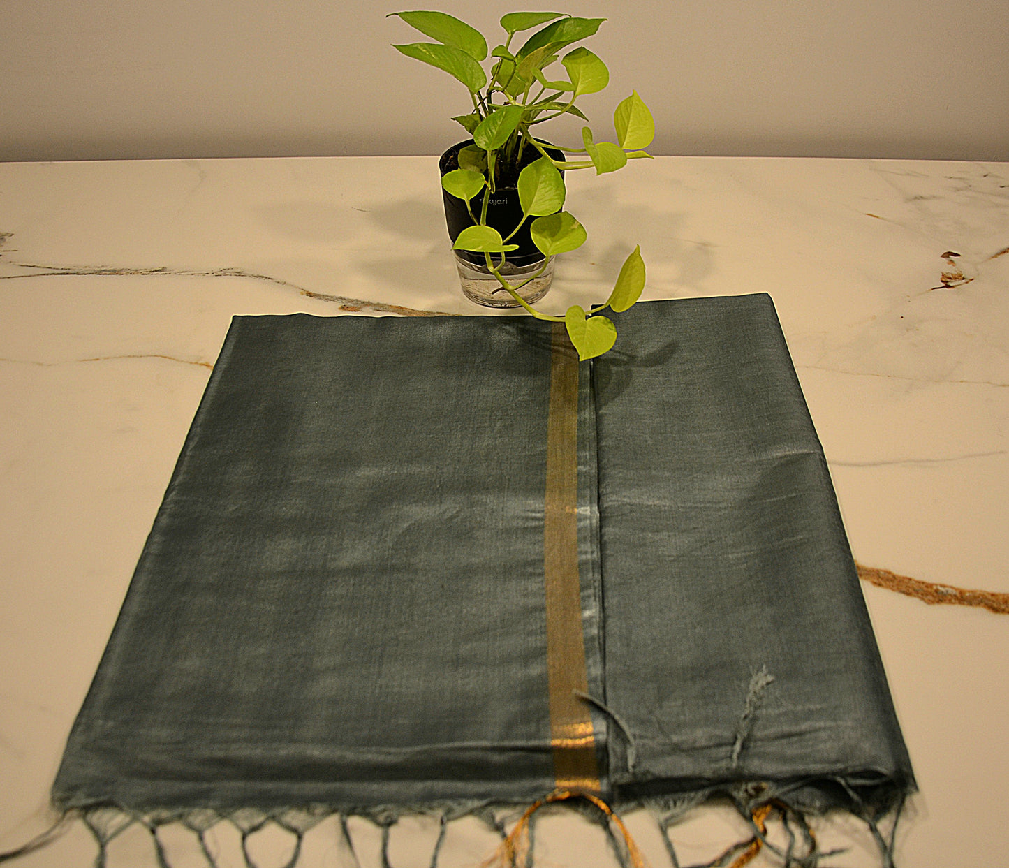 Semi tussar silk saree, 1 inch border