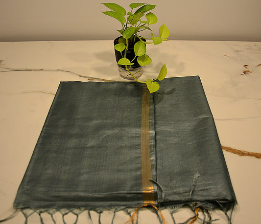 Semi tussar silk saree, 1 inch border